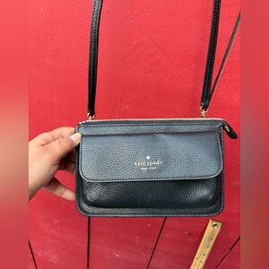 Kate Spade Leila Small Pebbled Leather Crossbody Black